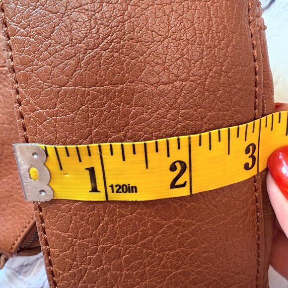 The Sak Flap Genuine Leather Crossbody Bag Purse Studded Brown - Picture 15 of 15